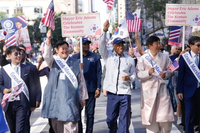 Mayor Eric Adams in Korea town