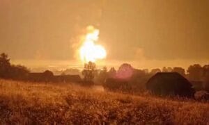 Ukrainian drone Russian arms depot